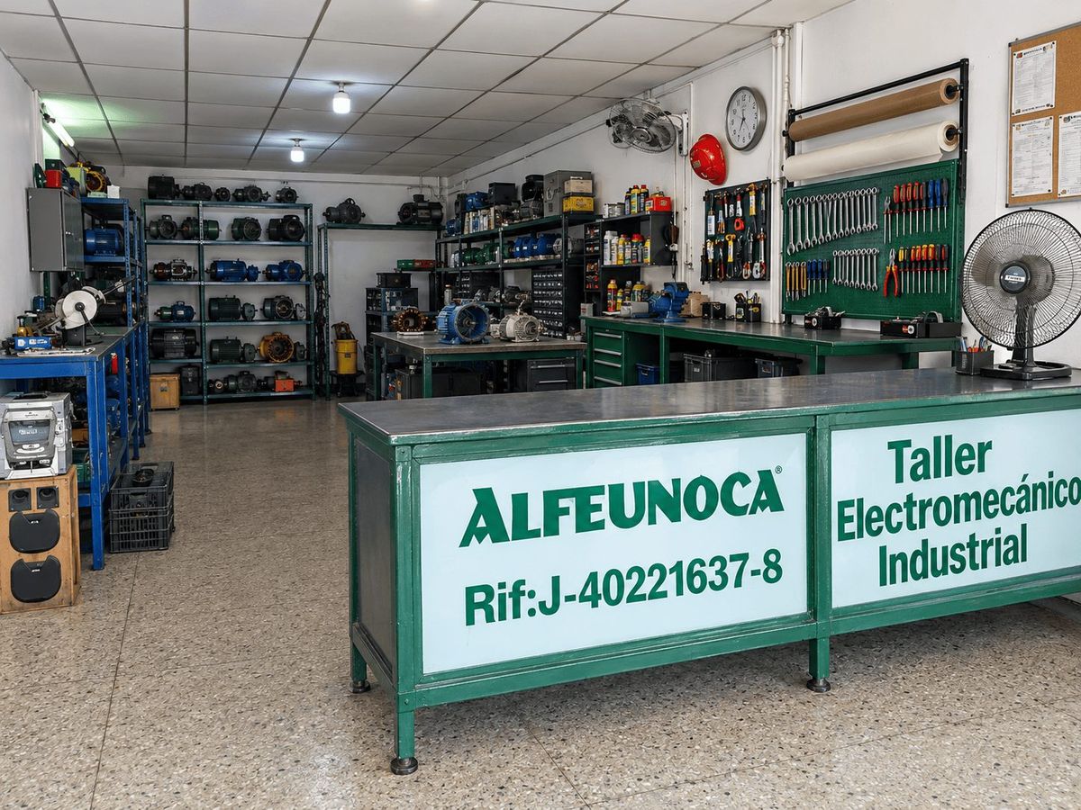 Mostrador y mesas de trabajo del taller Alfe Uno C.A. en Valencia